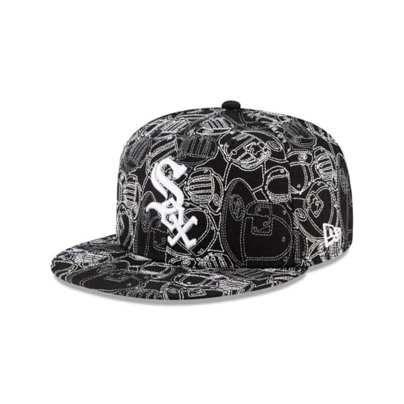 MLB Chicago White Sox Cap Chaos 59Fifty Fitted (VDQ5393) - Black New Era Caps